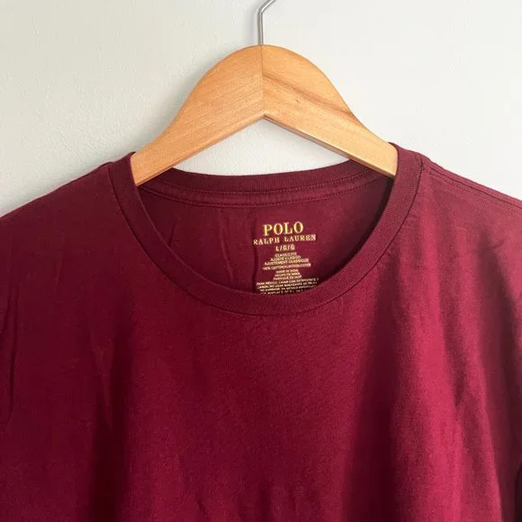 Polo Ralph Lauren Men's Burgundy T-Shirt Size Large - Picture 3 of 8